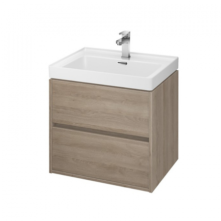 Mobilier pentru lavoar - Dulap baie suspendat Cersanit Crea 60, pentru lavoar incastrat, stejar