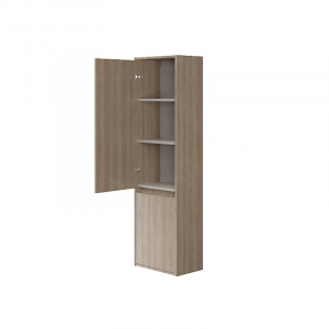 Dulap baie suspendat Cersanit Crea, 2 usi, 140 cm, stejar [1]