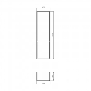 Dulap baie suspendat Cersanit Crea, 2 usi, 140 cm, stejar [3]