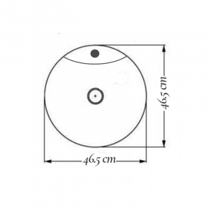 Lavoar pe blat alb lucios 47 cm, rotund, orificiu baterie, Fluminia Ibiza Grande New [5]
