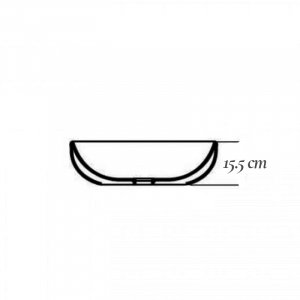 Lavoar pe blat alb lucios 47 cm, rotund, orificiu baterie, Fluminia Ibiza Grande New [6]