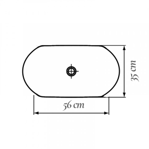 Lavoar pe blat alb lucios 56 cm, oval, Fluminia Tisa [8]