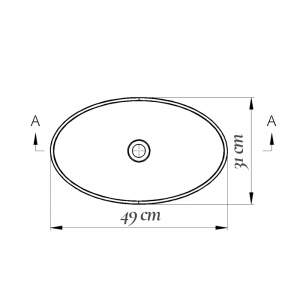 Lavoar pe blat alb lucios 49 cm, oval, Fluminia Egg [4]