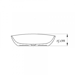 Lavoar pe blat alb lucios 49 cm, oval, Fluminia Egg [5]