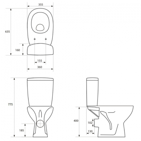 Set vas wc Clean On cu rezervor si capac Soft Close inclus, Cersanit, Arteco New [5]