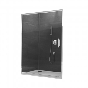 Usi, paravane si pereti dus - Usa culisanta dus sticla securizata formata din 2 elemente, 140x190 cm, Sanswiss Ocelia
