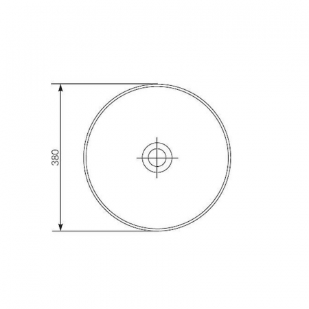 Lavoar pe blat alb 38 cm, rotund, Cersanit Crea [4]