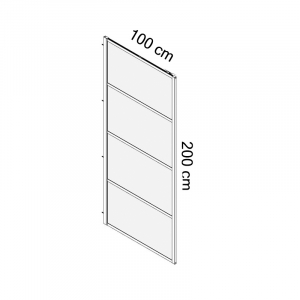 Paravan dus sticla securizata walk-in 100x200 cm negru Mediterraneo Black 4 [2]