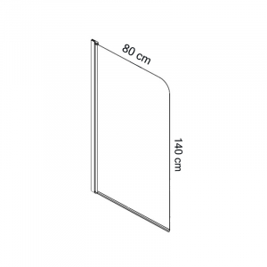 Paravan cada sticla securizata cu rama metalica, 80x140 cm, Mediterraneo, Round [1]