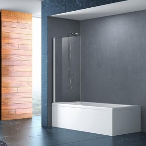 Baie - Paravan cada baie sticla securizata cu rama metalica, 80x140 cm, Mediterraneo, Standard