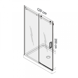 Cabina dus dreptunghiulara cu usa culisanta 100x80 cm, Mediterraneo Paloma [1]