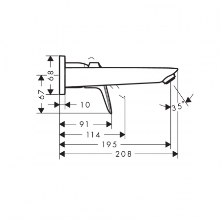Baterie lavoar crom, cu montaj pe perete, Hansgrohe, Logis [4]