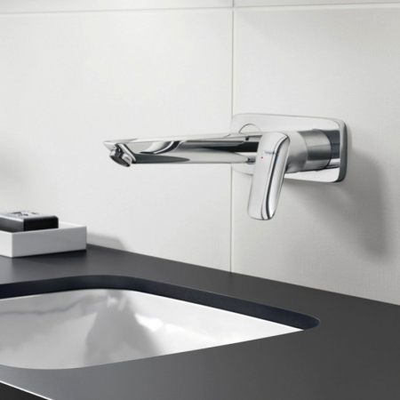 Baterie lavoar crom, cu montaj pe perete, Hansgrohe, Logis [1]
