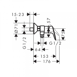 Baterie dus culoare crom Hansgrohe, Logis [4]