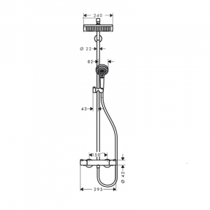 Coloana de dus cu termostat culoare crom Hansgrohe, Crometta E 240 [4]