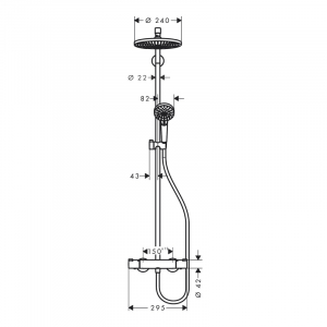 Coloana de dus cu baterie termostata, culoare crom, Hansgrohe Crometta S240 [4]