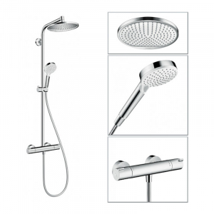 Coloana de dus cu baterie termostata, culoare crom, Hansgrohe Crometta S240 [1]