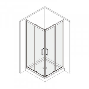 Cabina dus patrata crom 90x90 cm, Mediterraneo, Hector [2]