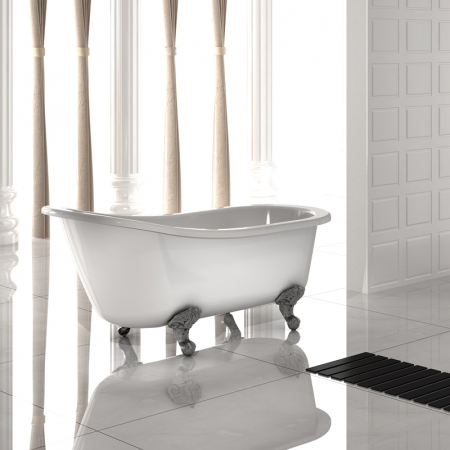 Cada baie freestanding retro cu picioare crom, 170 x 76 cm, Florida, Dido [1]