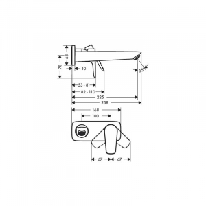 Baterie lavoar incastrata crom lucios Hansgrohe Talis Select E [2]