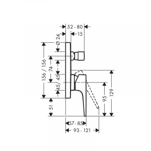 Baterie cada sau dus incastrata bronz periat Hansgrohe, Metropol [1]
