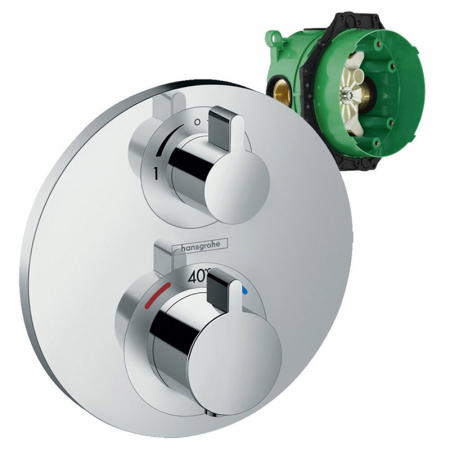 Baterii cada - Set baterie cada sau dus termostatata si corp incastrat crom Hansgrohe, Ecostat S