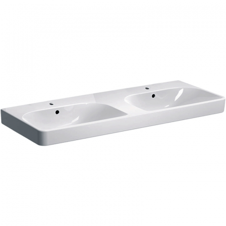 Chiuvete baie - Lavoar baie dublu pe mobilier alb 120 cm Geberit Smyle Square