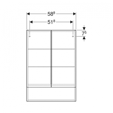 Dulap suspendat cu oglinda Geberit Selnova Square, 60 cm, nuc inchis [3]