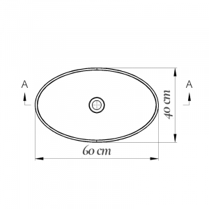 Lavoar pe blat alb lucios 60 cm, oval, Fluminia Odera [4]