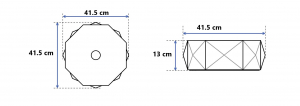 Lavoar pe blat alb lucios 42 cm, hexagonal, Fluminia Briliant [6]