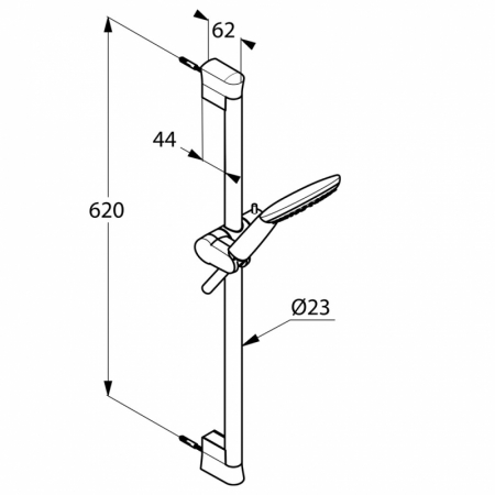 Set dus cu bara 60 cm crom Kludi Freshline, 1S [1]
