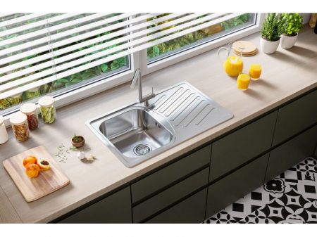 Chiuveta bucatarie inox satin cu picurator, reversibila, Alveus Elegant 30 [6]