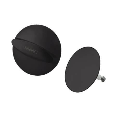 Cazi baie - Capac ventil cada si maner rotire preaplin Hansgrohe Flexaplus, negru mat
