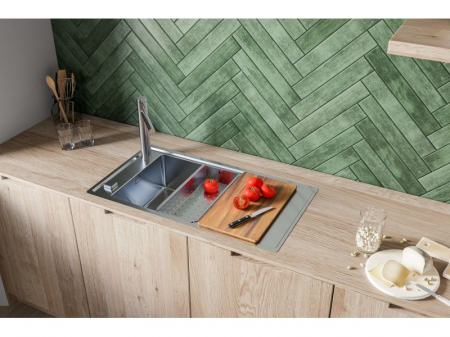 Chiuveta bucatarie inox satin cu picurator Alveus Stricto 20 [4]