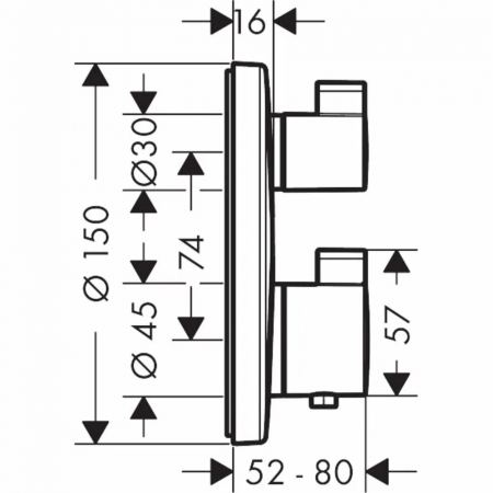 Baterie dus termostatata Grohe Ecostat S incastrata pentru corp ingropat, doua functii, crom [1]