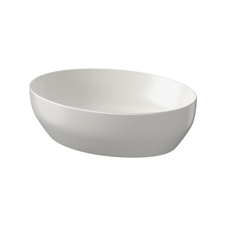 Baie - Lavoar pe blat gri mat 50 cm, oval, Cersanit Larga