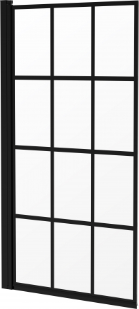 Paravane cada - Paravan pentru cada cu rama neagra si usa batanta, 78x140 cm Deante Jasmin