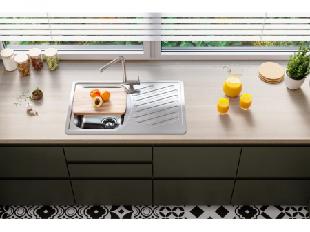 Chiuveta bucatarie inox satin cu picurator, reversibila, Alveus Elegant 30 [4]