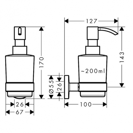 Dozator sapun lichid crom Hansgrohe, Logis Universal [1]