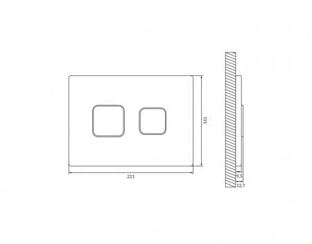 Clapeta de actionare pentru rezervor vas wc pneumatic, negru mat, Cersanit Accento Square [1]