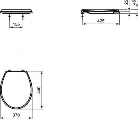 Vas wc suspendat pentru persoane cu dizabilitati Ideal Standard Contour 21 alb cu capac inclus [3]