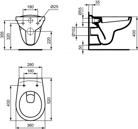 Vas wc suspendat Ideal Standard Eurovit alb cu capac inclus [5]
