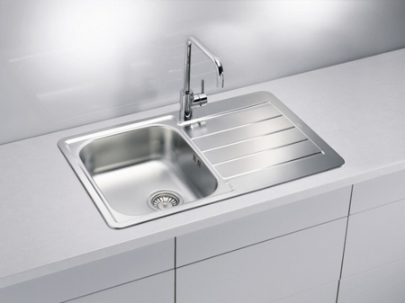 Chiuveta bucatarie inox satin cu picurator, reversibila, Alveus Line 80 [1]