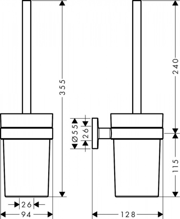 Perie Wc cu suport Hansgrohe, Logis Universal [1]
