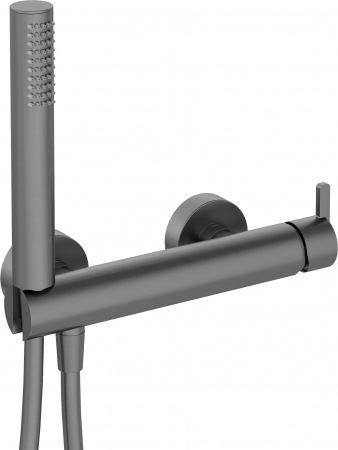 Baterii dus - Baterie dus culoare titan cu para si furtun dus Deante Silia