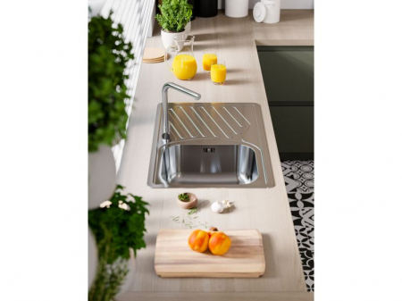 Chiuveta bucatarie inox satin cu picurator, reversibila, Alveus Elegant 30 [5]