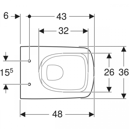 Set vas wc suspendat rimless, dreptunghiular, cu capac soft close, alb, Geberit Selnova Compact [3]