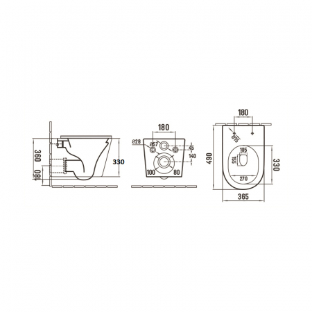 Vas wc suspendat rimless cu capac quick release si soft close, alb, Fluminia Clementina [6]
