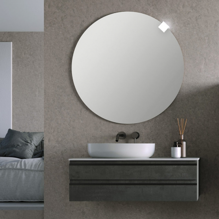 Mobilier pentru lavoar - Dulap baie suspendat Kolpasan Alexis 100 cm, pentru lavoar pe blat, gri inchis mat