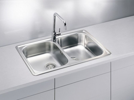 Chiuveta bucatarie inox doua cuve, satin, reversibila Alveus Line 90 [1]
